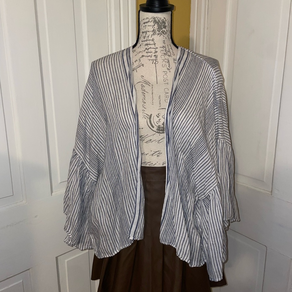 Universal Thread Blue and White Striped Swim Coverup